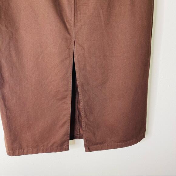 Vintage brown cottagecore academia preppy midi maxi slit straight skirt 14 - Picture 5 of 6